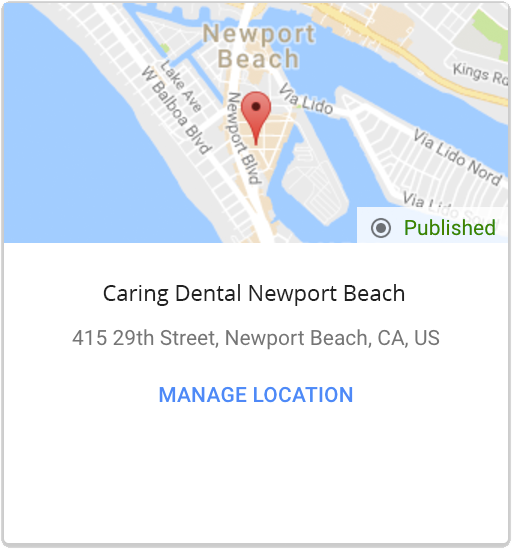 Google Map Example for Dental Office in Newport Beach
