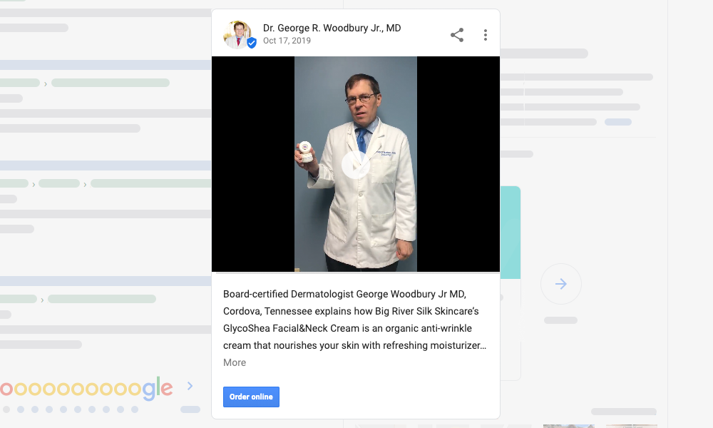 Video from Dr. George Woodbury in a Google Post