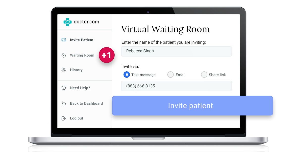 invite patients to your virtual waiting room